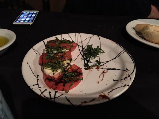 Caprese salad was a little dry