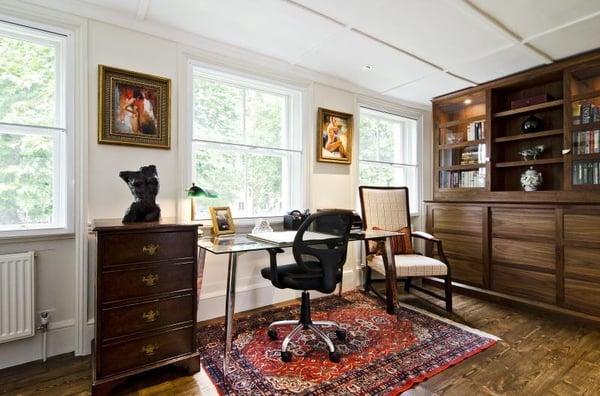 Rich walnut in a home office