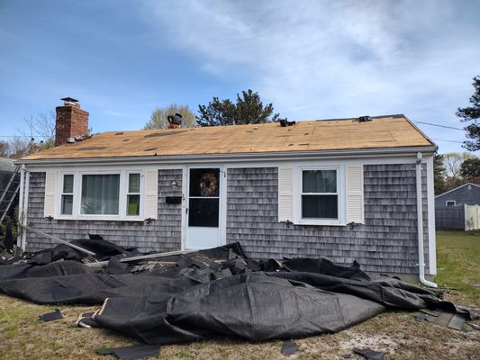 Complete Removal of Existing Roof
Tarping of Ground 
Call Joe 747-303-1063