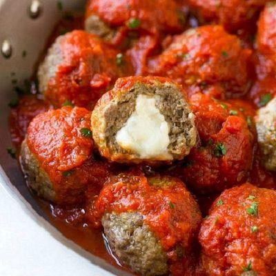 Mozzarella Stuffed Meatballs