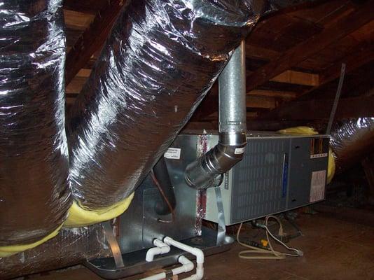 Attic install with new ducting and catwalk.