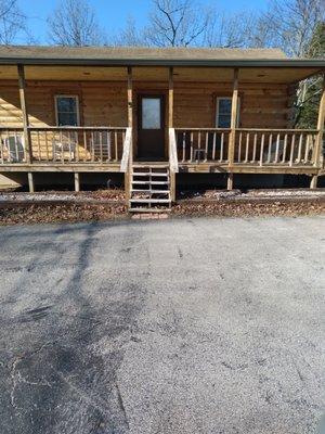 2 bedroom log home.