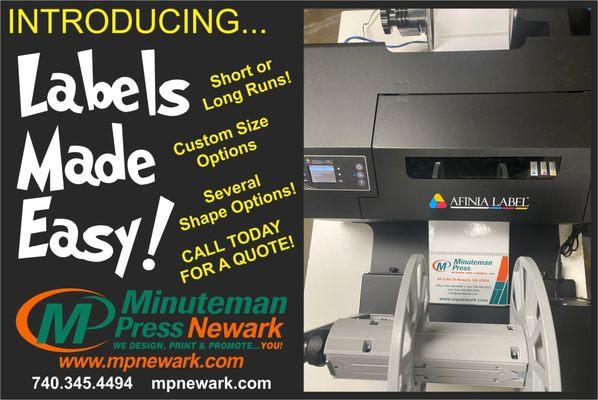 Labels made easy! Call today for a free quote!