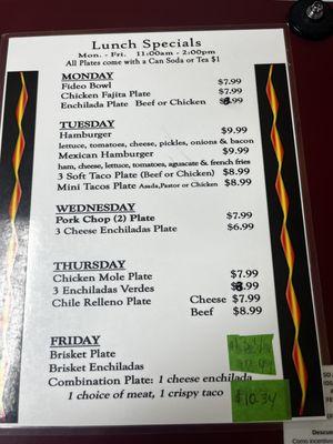 Lunch Specials