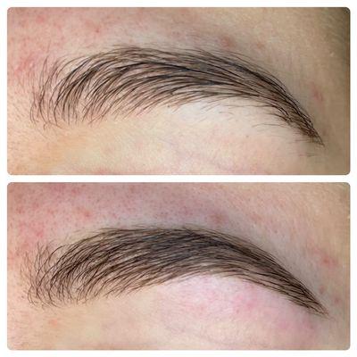 Before& after. Natural brow clean up.