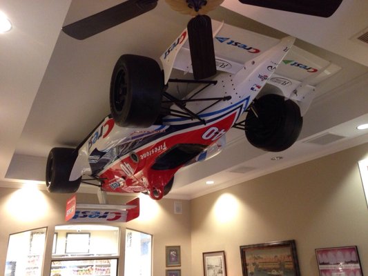 One of the owners used to drive race cars. This one hangs in the lobby.