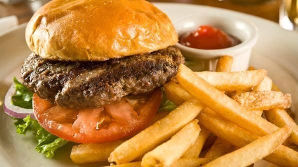 classic hamburger and fries