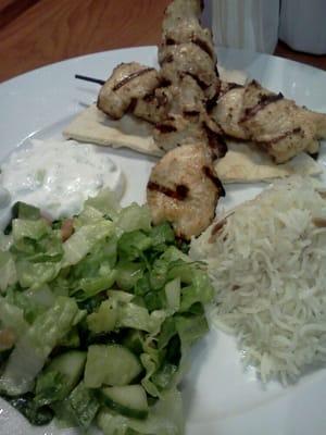 Chicken kebab plate