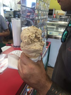 They are not selfish with the amount of ice cream you get. My boyfriend and i were shocked and loved the amount they gave us.