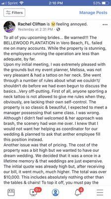 Unless you want to have chaos, disorganization, a lack of communication, & no assistance whatsoever...Do NOT book here, brides!!!  xoxo