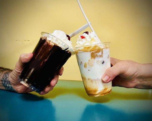 Our two sundae's 
 Fluffed nutter and Death by Chocolate. Both were great.