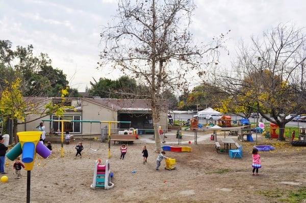 Claremont Presbyterian Children's Center preschool yard in the Fall