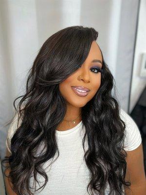 Traditional Sew-In w/ Full Glam Makeup