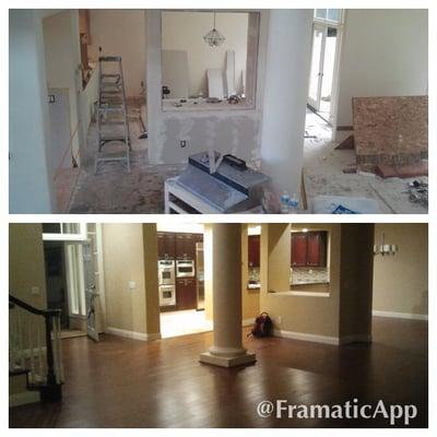 Hardwood floor,drywall,texture,painting,baseboards