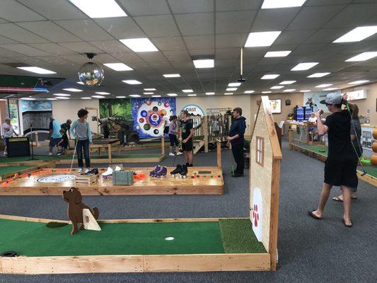 Interior of The Traveling Bear Indoor Mini Golf