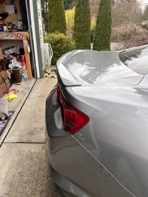 Paint matching wife's shark  fin for her new Camaro