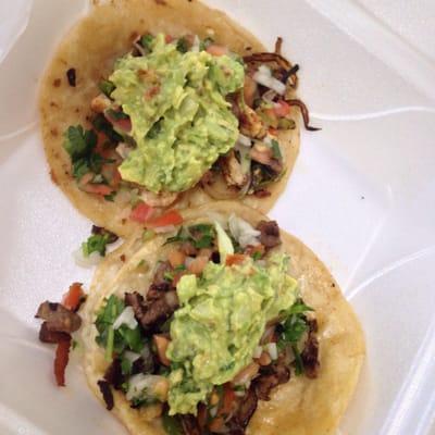 California Tacos: chicken (top) and steak (bottom)