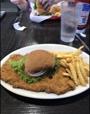 Tenderloin Special tonight! $6.99 with lettuce, pickle, onion and tomato served with fries!