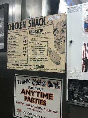 Old menu prices