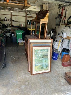 Moving an antique piece from one location to another.