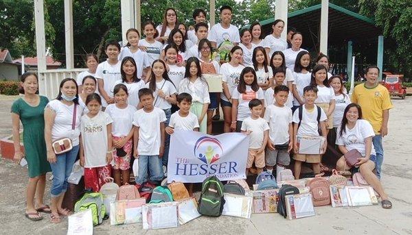 School Supplies given to the students in one of the classes.