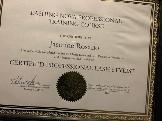 Lashes professional certified