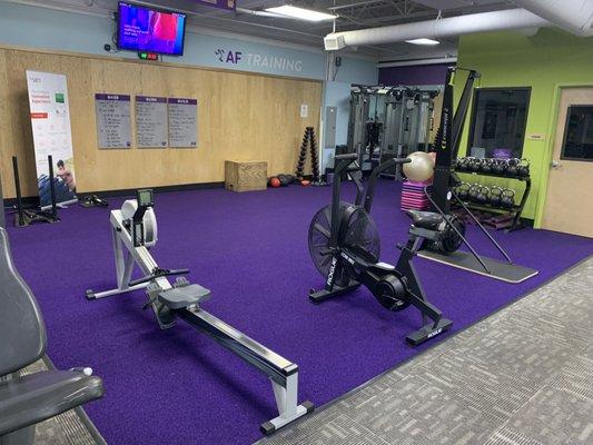 Purple Turf Ergs and Echo Bike