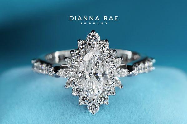 Marquise cut diamond engagement ring