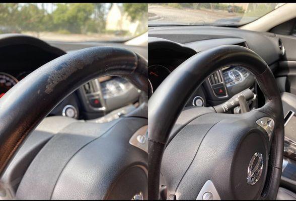 Interior before and after