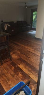 Beautiful wood floor I cleaned