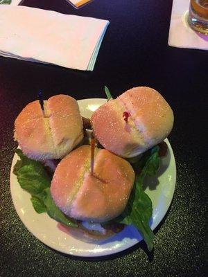 Chicken sliders, I'm impressed. Juicy, with a nice crunchy coating. $5 is a steal.