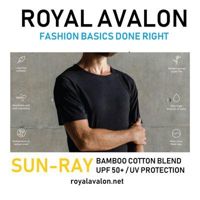 Our popular Sun-Ray line.  UPF 50+ protection, anti-bacterial, moisture wicking, hypoallergenic