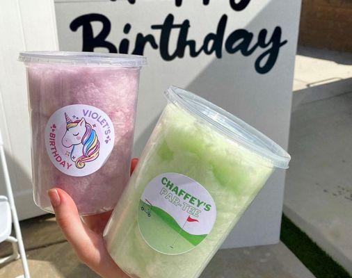 Cotton candy party favors customized for your theme