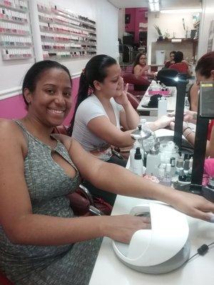 Some very happy clients enjoying a Sunday afternoon at Sonia's Nails.