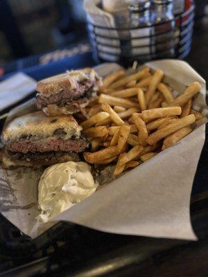 Frisco Burger with French Fries