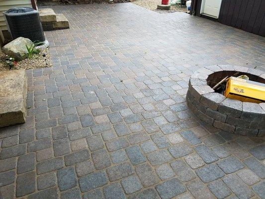 Brick paver patio installation