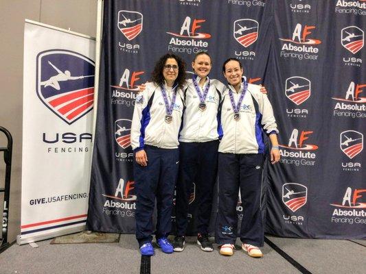 Congratulations to Valerie, Rebecca, and Marie on taking silver in senior team women's epee at the January 2019 North American Cup in NC!