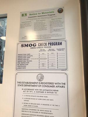 Smog check prices