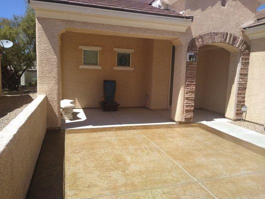 Front yard courtyard stamped and colored slab...great workmanship.