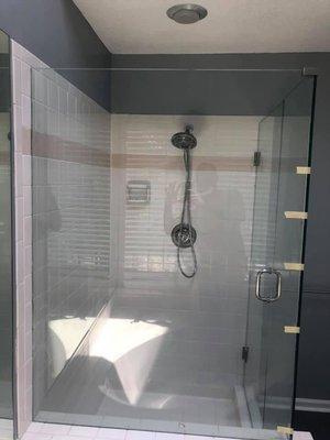 Shower Door and Panel Installation done by @pemirrornglass