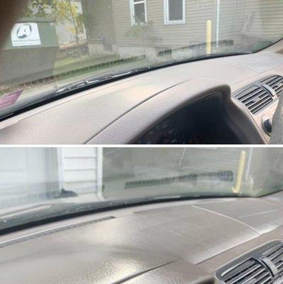 Before and after picture of a detailed dashboard