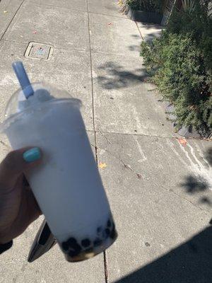 Coconut smoothie with boba