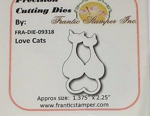 Sample of one of Fran's Cats in Love metal cutting dies / labell