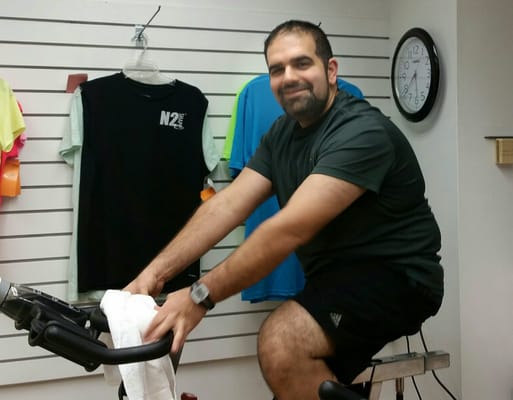 He has lost 60 lbs via Training, Spinning and Boot Camp. One of the most motivated clients ever!