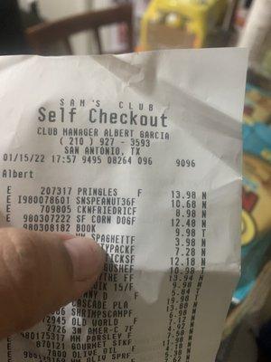 receipt from sam's club on sw military where coloring book was purchased