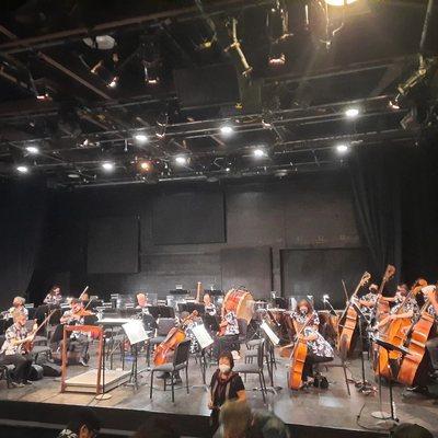 Hawaii Symphony Orchestra warming up.