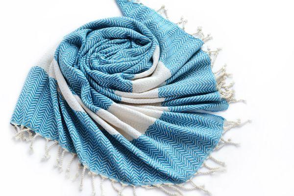 Turkish cotton pestemal towels are extremely absorbent and dry off quickly. These shawls are soft, light and take up very little space.