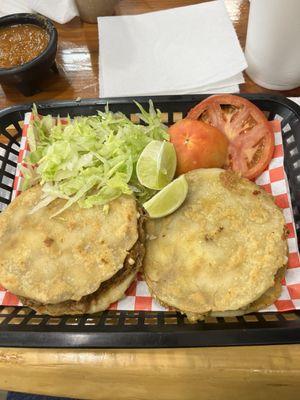 Desebrada and Chicharrón gorditas