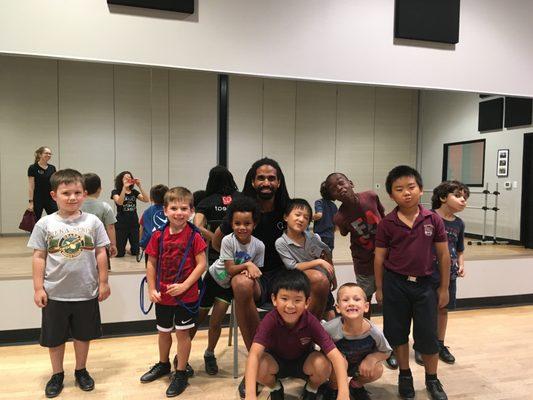 Mr. Taps with some of our Boys' Tap students