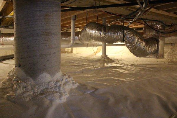 Synergy Closed Crawlspaces seal all structural piers.